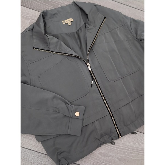 Democracy Jackets & Blazers - Democracy Womens Size M Sateen Olive Green Zip Up Jacket NWT